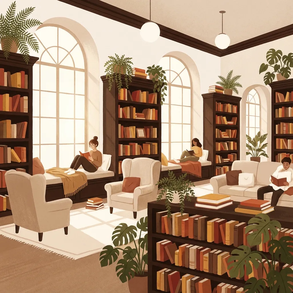 Cozy library interior